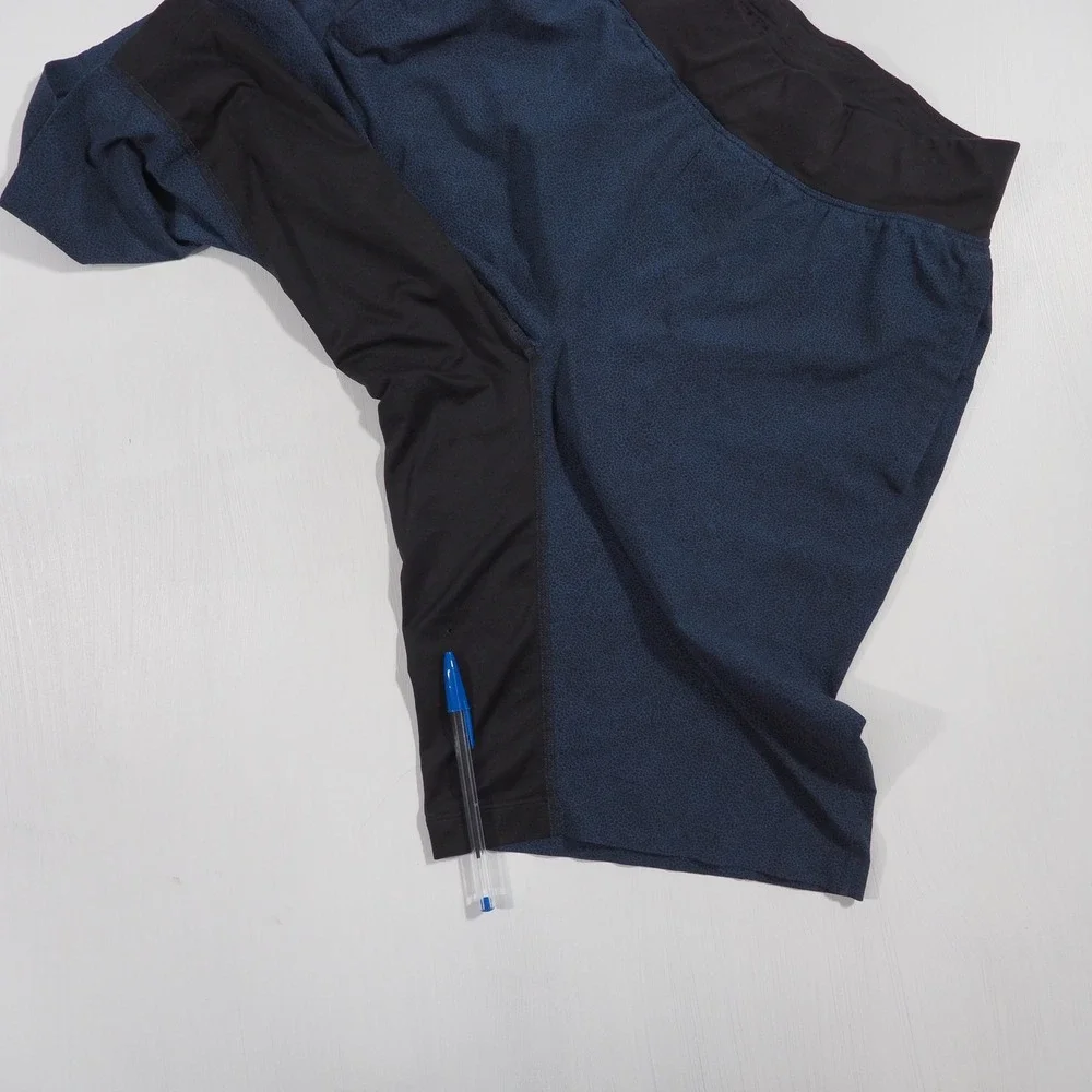 Lululemon Athletic Shorts Mens Small Blue Print Stretch Elastic Waist Linerless
